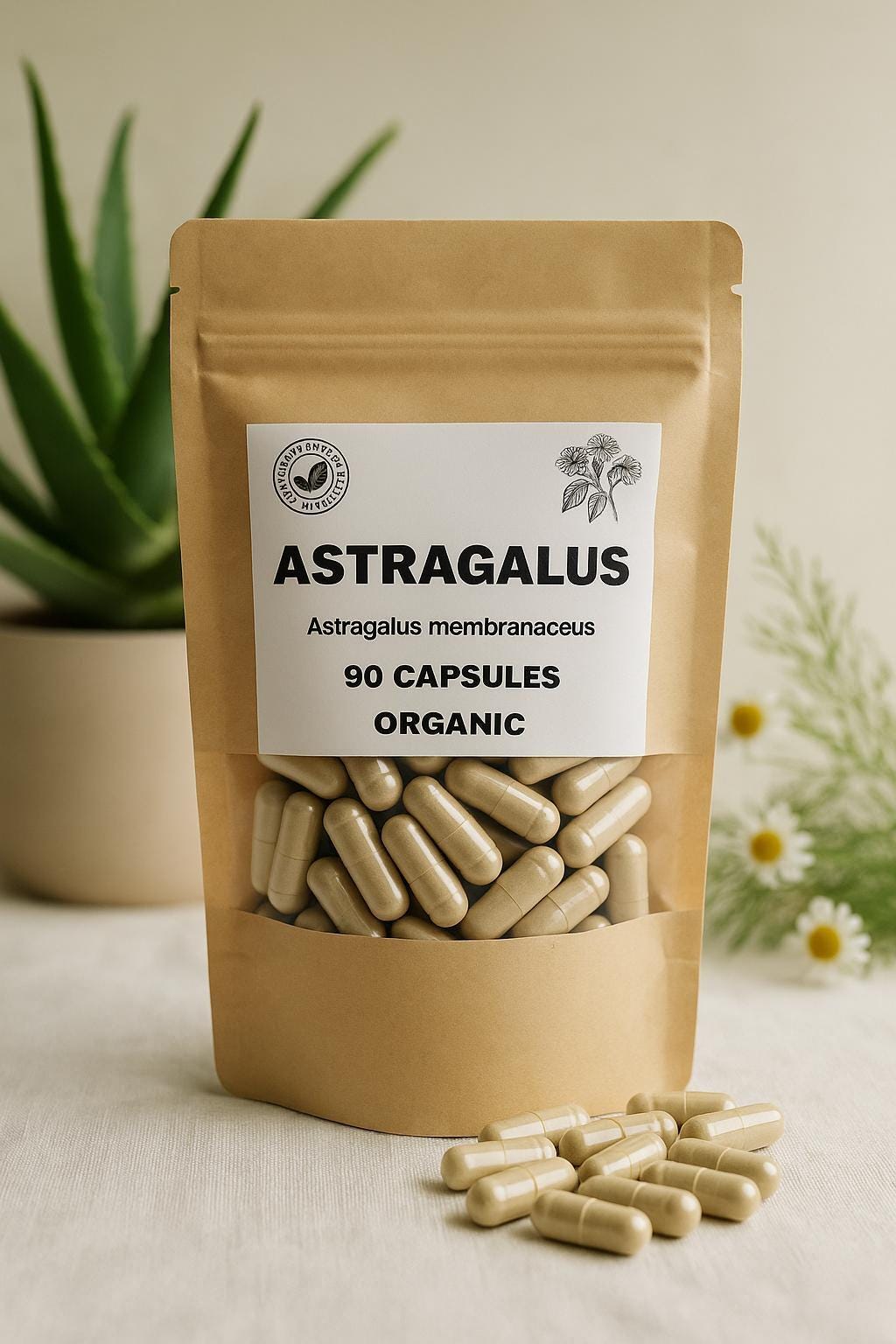 Astragalus capsules 300mg – supplement, 90 vegetarian pills | astragalus membranaceus